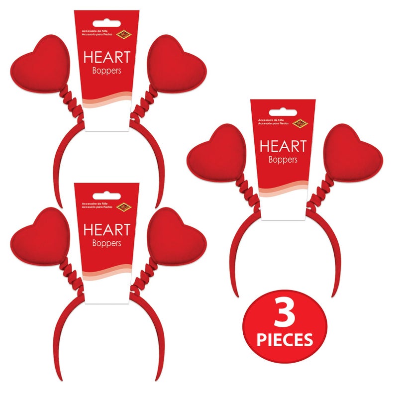 Beistle Heart Headband Party Boppers Pack of 3 - Image 5
